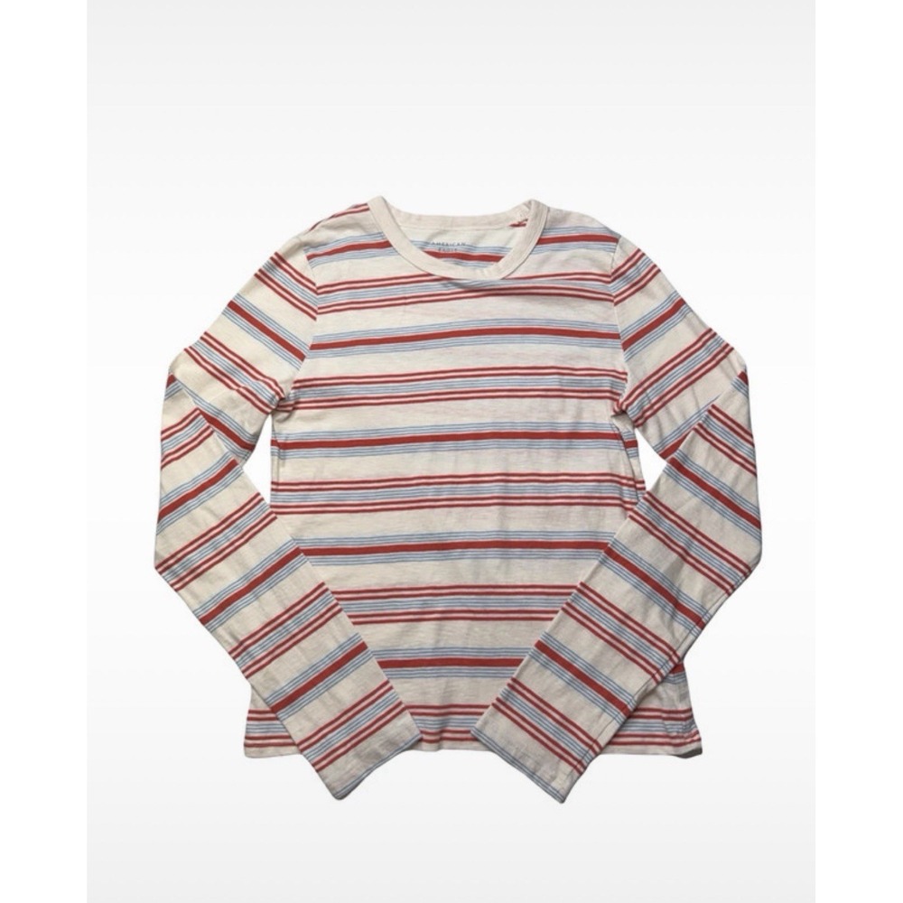 American Eagle Youth Striped Long Sleeve Shirt Size Large